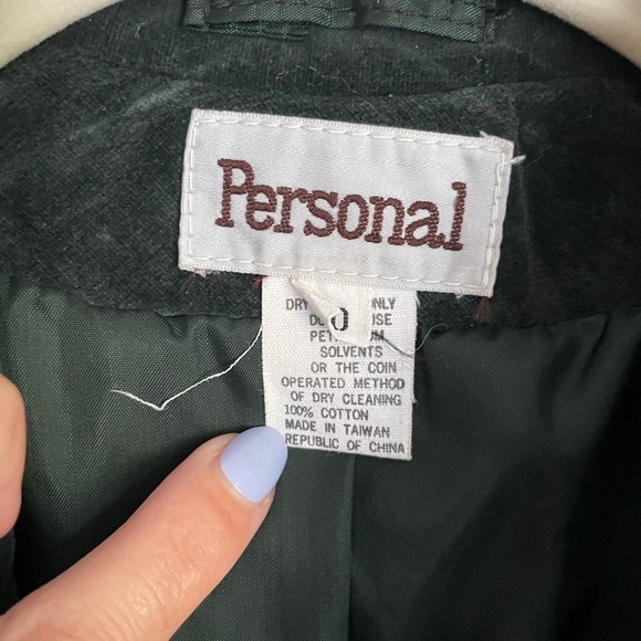 Vintage Personal Leslie Fay Green Velvet Two Button Blazer Women’s Size 10 NWT - Picture 6 of 8